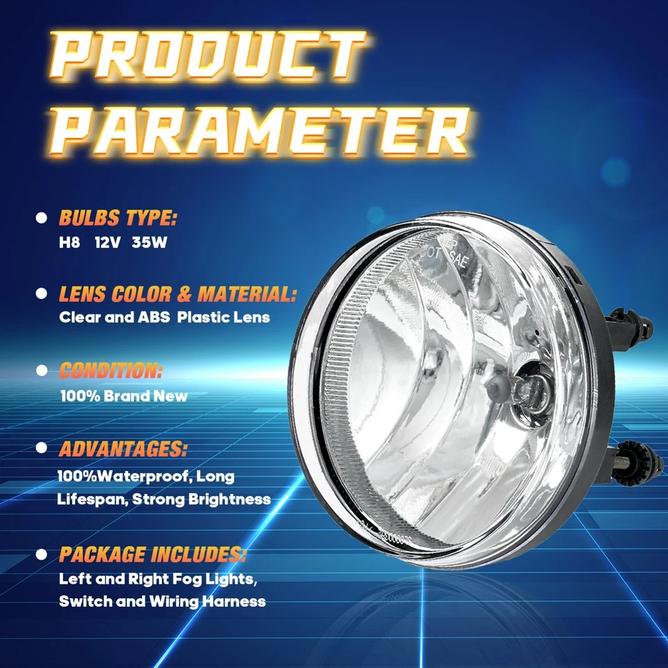 Luces antiniebla izquierda y derecha para 07-13 GMC Sierra 1500/07-14 GMC Sierra 2500HD 3500HD - Foto 3 de 4