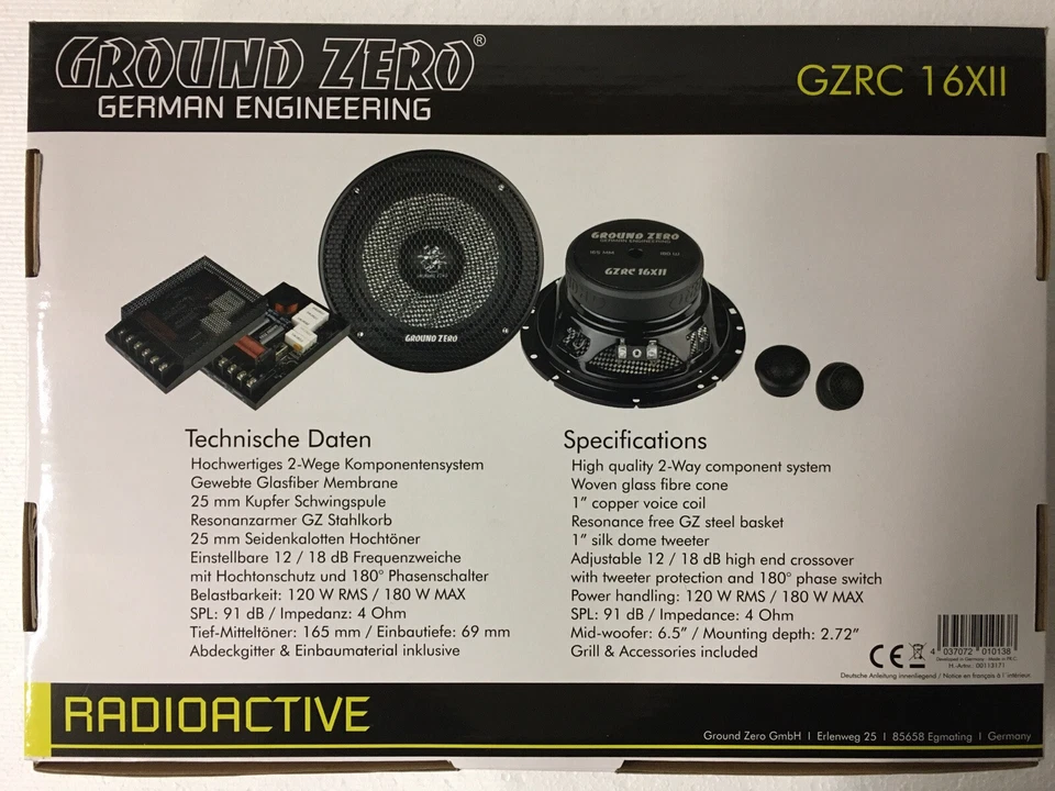 Ground Zero GZRC 16 XII 2-Wege Kompo System Auto Set Compo165mm 120W NEU & OVP! - Bild 3 von 4