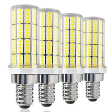 4 PCS E12 Base 20w Daylight LED Corn Light Bulb for Wall sconces.