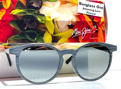 Cloveru Limited Number 5 半端丈Washed Gray NEW Maui Jim KIAWE Grey Woodgrain Stripe POLARIZED Grey GLASS