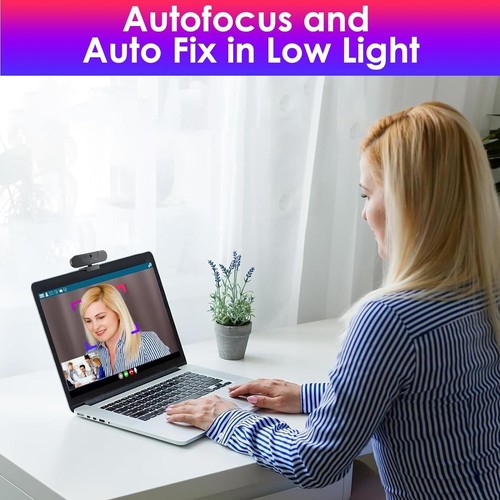 Webcam Kamera 4K mit Mikrofon und Stativ Privat für PC Computer Desktop B393 - Bild 6 von 9