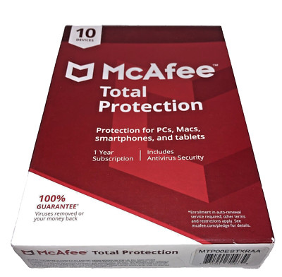 McAfee 2020 Total Protection  1 year subscription 10 devices windows 8.1, 10