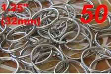 Stainless Steel Key Rings 1.25" (32mm) Split Ring, Wholesale LOT 50