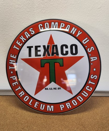 Texaco The Texas Company Petroleum Products 15.75" Dome Tin Metal Sign ...