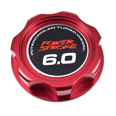 Stylish M7 Red Oil Filler Cap 6.0 Emblem For Ford 6.0L Power stroke Turbo Diesel
