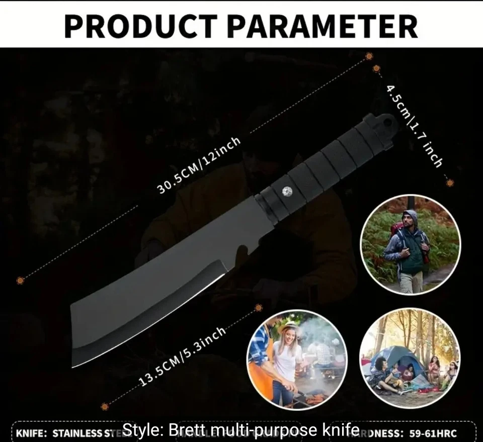 Faca de sobrevivência de ponta reta lâmina fixa - Imagem 3 de 4