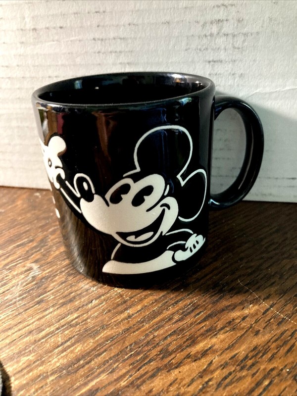 Mickey Mouse Disney Mug in Black & White Raised Glaze