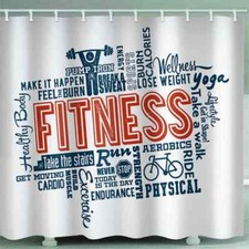 Language And Text Patterns Shower Curtain Waterproof Fabric Bathroom Decoration