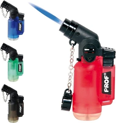 PROF PIPE LIGHTER ANGLED Jet Flame Windproof Blue Flame Refillable Tank