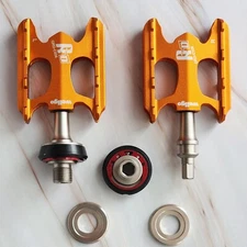 Wellgo QRDII C006 Removeable Pedals, Aluminum 6061 CNC, Orange - 1 pair