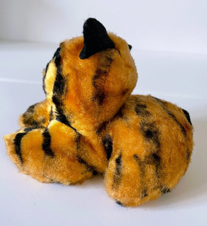 Vtg Dardenelle Pillow Pet Tiger Orange Black Striped Felt Eyes Stuffed Plush 5" - Image 4 of 4