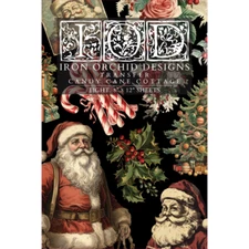 Iron Orchid Designs IOD -  Candy Cane Cottage Transfers - NEW