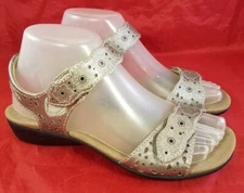 ROMIKA GOLD CUT OUT LEATHER FLORAL SANDALS WOMAN SIZE 36/6 MINT