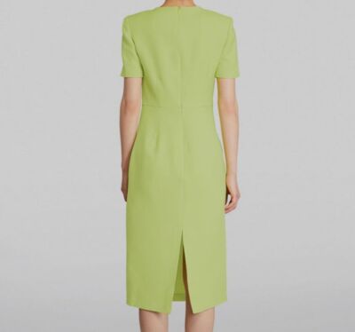 Pleated Draped Short-Sleeve Midi Dress
