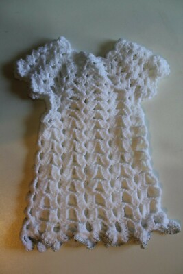 Mädchen Kleid TAUF-Kleid gehäkelt Gr. ca. 68/74 sehr schön wie NEU Handarbeit