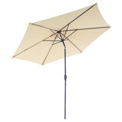 Sonnenschirm 290 cm creme beige Kurbel Polyester 160 g/m² knickbar UV50+ neigbar