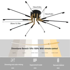 Ceiling Light Led Chandelier Ceiling Lamp Fixture Dimmable Lamp & Remote Control