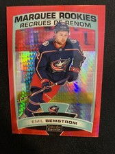 19-20 UD O-Pee-Chee Platinum Hockey Red Prism Marquee Rookie Emil Bemstrom /199