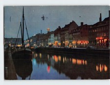 Postcard Nyhavn by night Copenhagen Denmark