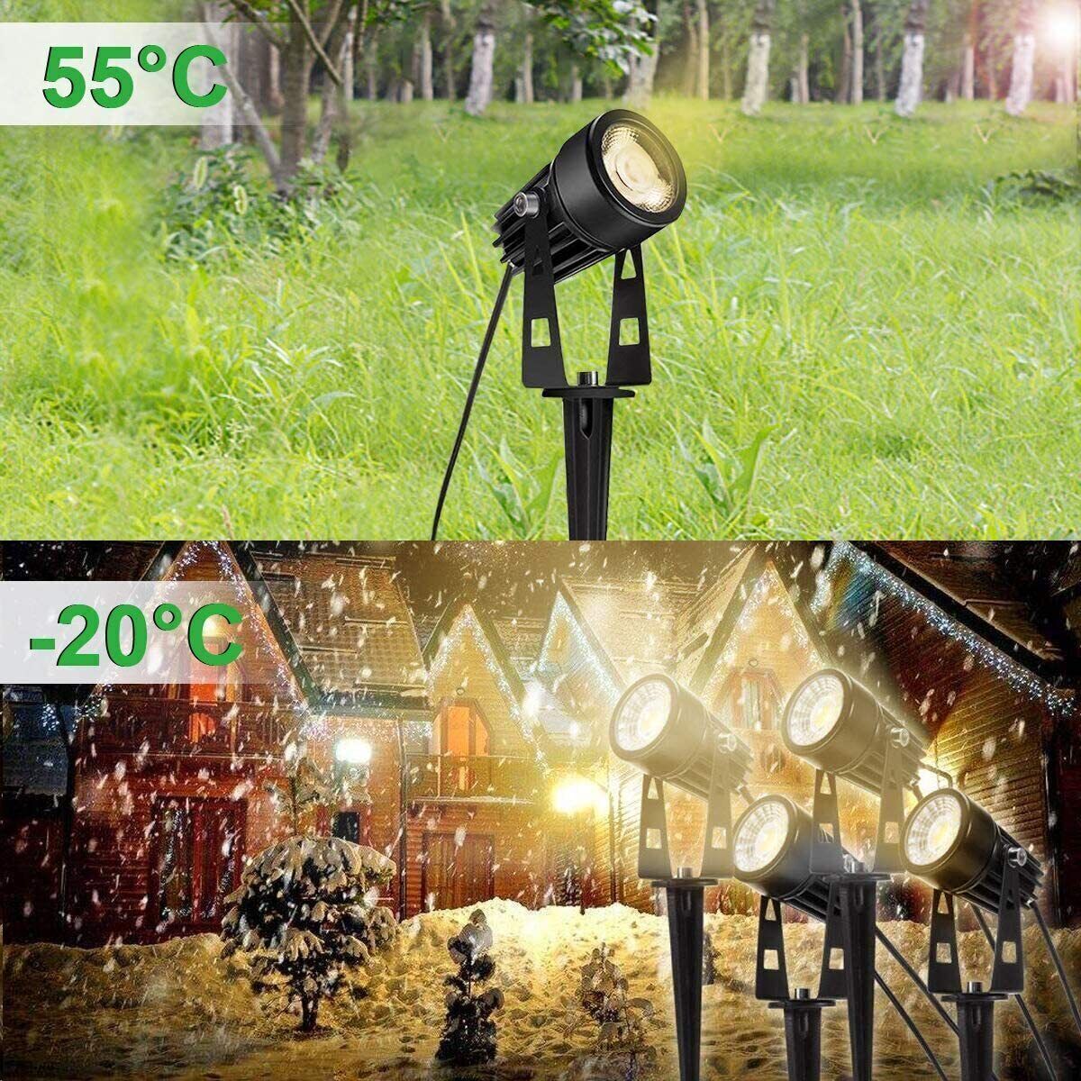UK 4Pcs LED Garden Spike Lights Mains Spotlights Landscape Yard