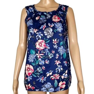 Talbots Outlet Womens Top Size Small Blue Floral lightweight