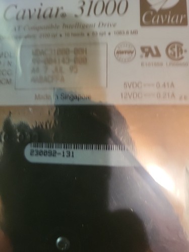 WESTERN DIGITAL CAVIAR 31000 P/N: 99-004143-000 DCM: AABACFFA - Photo 6/8