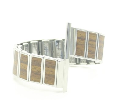 ROWI FIXO-FLEX Vintage Wood Effect 20mm Expandable New Old Stock Watch Bracelet