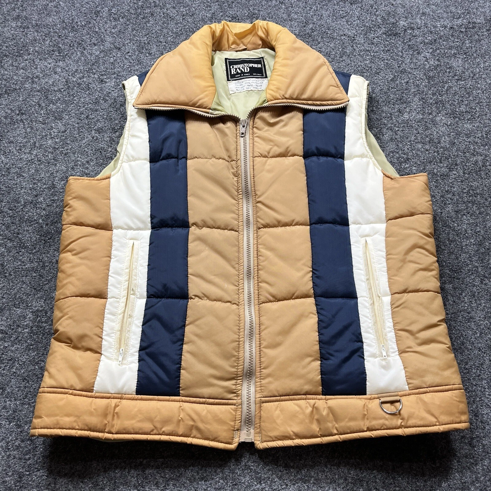 Vintage Christopher Rand Puffer Vest Mens Size Medium Ski Ranch Retro Trucker