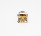 925 Sterling Silver  Citrine & White Cubic Zirconia Cocktail Ring Sz 7  RG3441 — photo 2