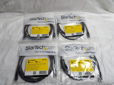 StarTech.com 6' Black Molded Cat6 UTP Patch Cable C6PATCH6BK (Qty of 4)