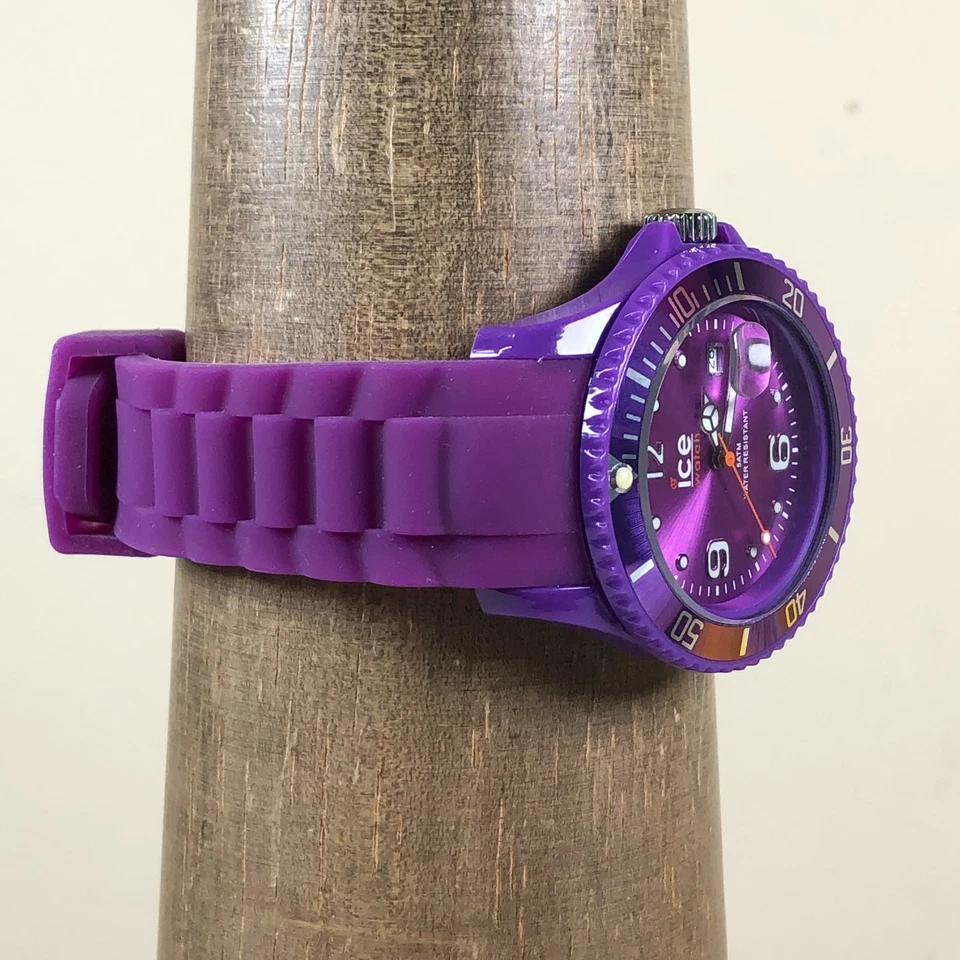 Ice-Watch Women Fashion Purple Silicone Band Quartz Analog 40mm Watch 7 1/2" - Image 4 of 4