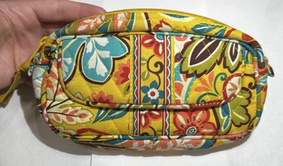 Vera Bradley Provençal Jaune Floral Cosmétique Maquillage Multicolore Miroir S - Photo 1/4