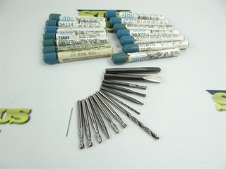NEW! LOT OF 14 ASSORTED SGS SOLID CARBIDE END MILLS DRILLS & BURRS