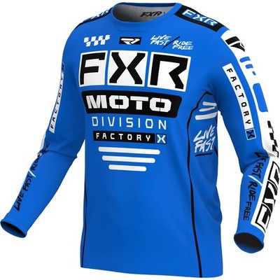 FXR MX Jersey Podium Gladiator Blau/Schwarz