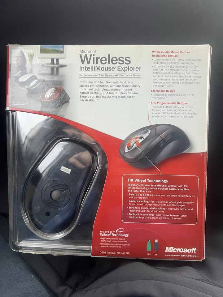 Microsoft Wireless IntelliMouse Explorer Tilt Wheel M03-00045 Mouse Sealed New - Image 2 of 4