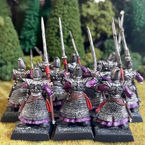 Dark Elf Warriors 10 Painted Miniatures Elves Spearmen - Picture 3 of 7