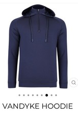 Swannies Golf Men  s Large Vandyke 1/4 Zip Golf Performance Hoodie Navy Blue New