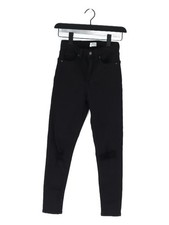Topshop Women's Jeans W 25 in Black Cotton with Elastane, Polyester Skinny