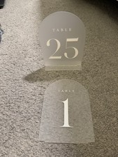 Acrylic Wedding Table Numbers 1-25 with Stands Wedding Reception Party Free Shpg