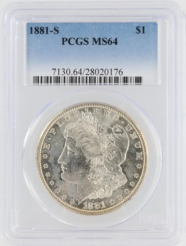 1881-S Morgan Silver Dollar PCGS MS64 S$1 San Francisco Minted No Reserve