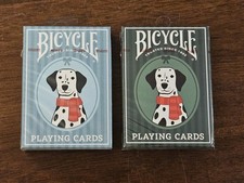 NEW 2 Deck Set Bicycle Dalmatian Dog Playing Cards Light Blue, Green USA Made