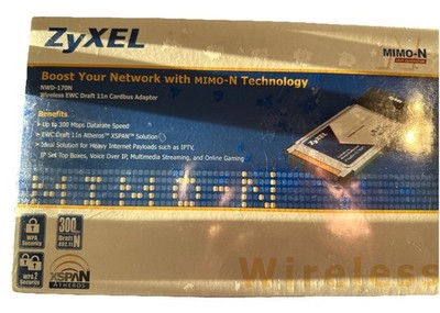 ZyXel NWD-170N Wireless EWC Draft 11n Cardbus Adapter 300 Mbps 802.11N