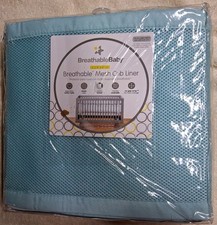 Breathable Baby Mesh Crib Liner Bright Blue