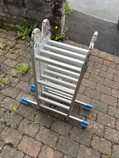 Mac Allister Folding Ladder Aluminium Stepladder Non-Slip Multi Position 3.17m