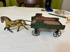 Early American Tin Horse Drawn Express Wagon