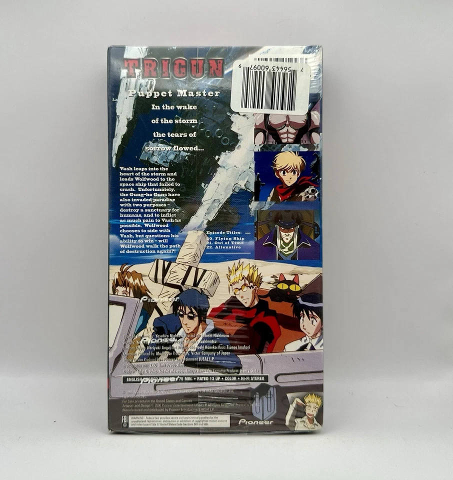 Trigun Puppet Master НОВЫЙ ЗАПЕЧАТАННЫЙ VHS 2000 Pioneer Аниме Английский Дублированный РЕДКИЙ - Изображение 2 из 4