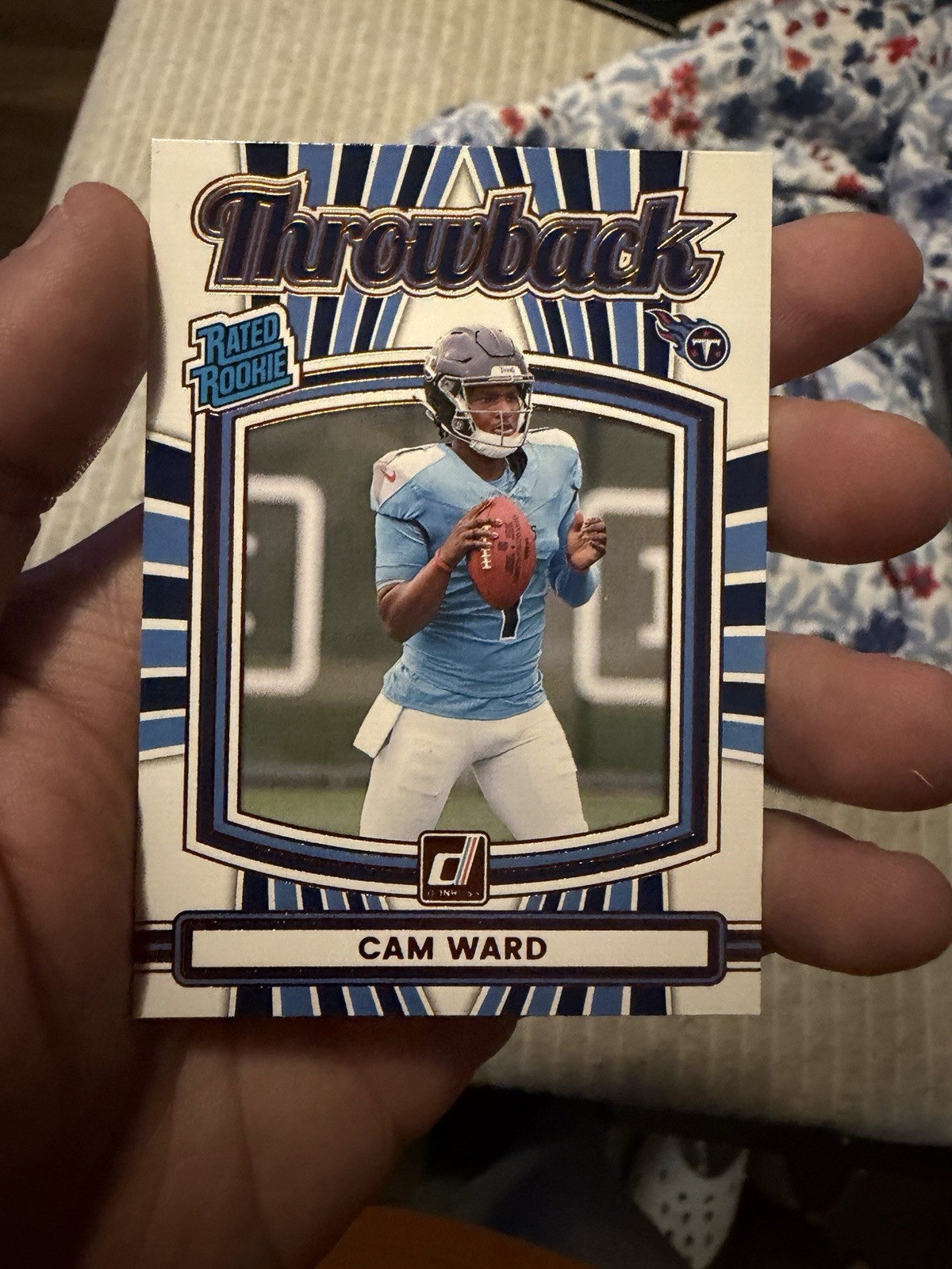2025 Panini Donruss Cam Ward Rated Rookie Throwback #25 Tennessee Titans (RC)