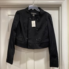 Banana Republic Cropped Blazer Large Suit Jacket Dark Academia Double Breasted