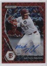 2021 Panini Prizm Draft Picks Red Velocity Matheu Nelson #PDP35 Auto 1me8