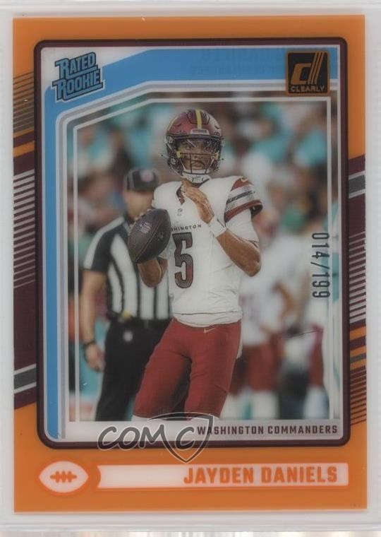 2024 Panini Clearly Donruss Rated Rookie Orange /199 Jayden Daniels #52 RC